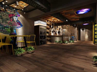 一九九二效果圖-工裝網(wǎng)咖 復(fù)古與現(xiàn)代的融合